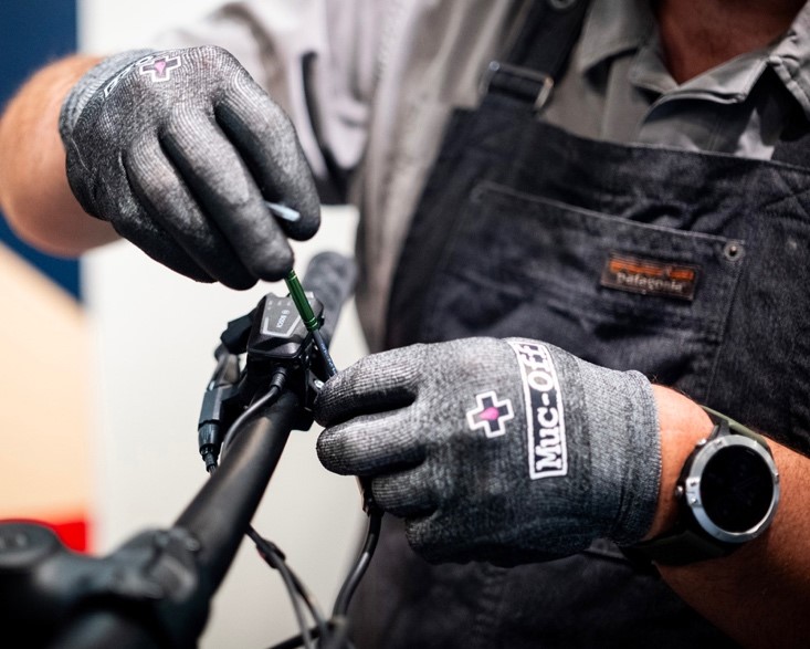 Student working on a bike Student working on a bike
