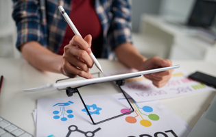graphic designer working on a tablet