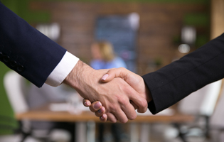 two people shaking hands