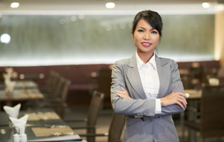 woman in a hotel restaurant