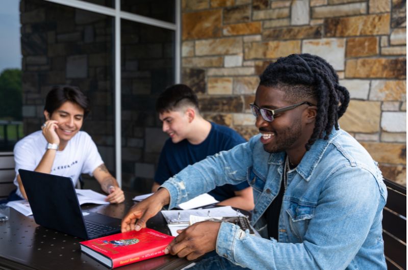 Students sitting at a table
