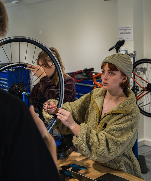Image of Student in Biking Program